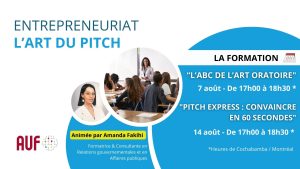 Formation «&nbsp;L’art du pitch&nbsp;» préparatoire au concours «&nbsp;60 secondes pour convaincre&nbsp;»