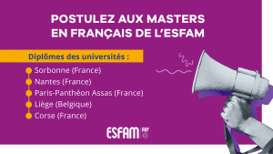 La campagne de recrutement 2025 pour les masters de l’ESFAM est ouverte